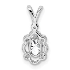 Sterling Silver Rhodium-plated White Topaz & Diam. Pendant QBPD21APR