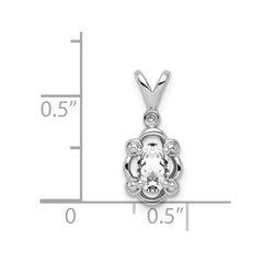 Sterling Silver Rhodium-plated White Topaz & Diam. Pendant QBPD21APR