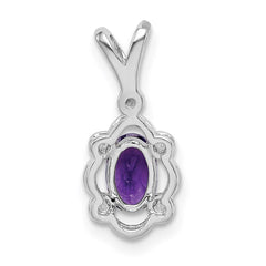 Sterling Silver Rhodium-plated Amethyst & Diam. Pendant QBPD21FEB