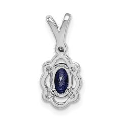 Sterling Silver Rhodium-plated Created Sapphire & Diam. Pendant QBPD21SEP