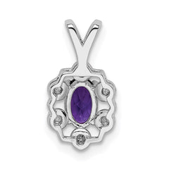 Sterling Silver Rhodium-plated Amethyst & Diam. Pendant QBPD22FEB