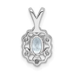 Sterling Silver Rhodium-plated Aquamarine & Diam. Pendant QBPD22MAR