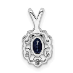 Sterling Silver Rhodium-plated Created Sapphire & Diam. Pendant QBPD22SEP