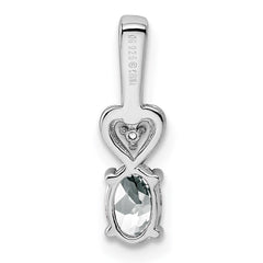 Sterling Silver Rhodium-plated White Topaz & Diam. Pendant QBPD23APR