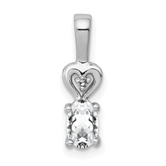 Sterling Silver Rhodium-plated White Topaz & Diam. Pendant QBPD23APR