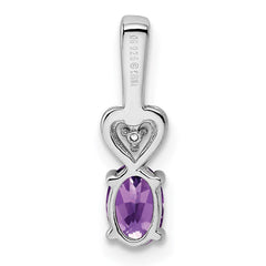 Sterling Silver Rhodium-plated Amethyst & Diam. Pendant QBPD23FEB