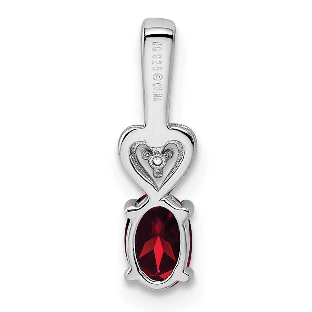 Sterling Silver Rhodium-plated Created Ruby & Diam. Pendant QBPD23JUL