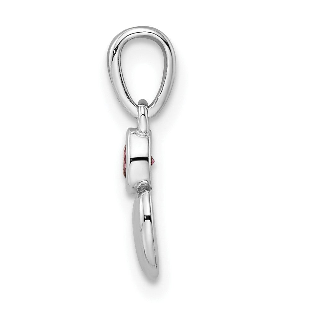 Sterling Silver Rhodium-plated Polished Rhodolite Garnet Heart Pendant QBPD35JUN