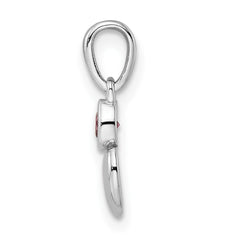 Sterling Silver Rhodium-plated Polished Rhodolite Garnet Heart Pendant QBPD35JUN