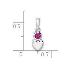 Sterling Silver Rhodium-plated Polished Rhodolite Garnet Heart Pendant QBPD35JUN