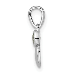 Sterling Silver Rhodium-plated Polished Aquamarine Heart Pendant QBPD35MAR