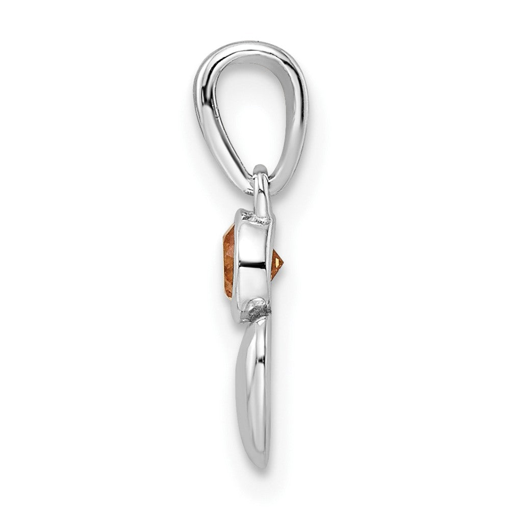 Sterling Silver Rhodium-plated Polished Citrine Heart Pendant QBPD35NOV