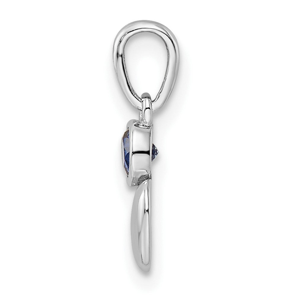 Sterling Silver Rhodium-plated Lab Created Sapphire Heart Pendant QBPD35SEP