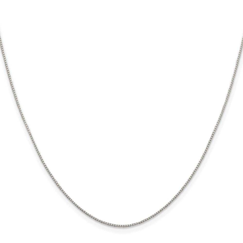 Sterling Silver Rhodium-plated .8mm 8 Sided Diamond-cut Box ChainQBR015R