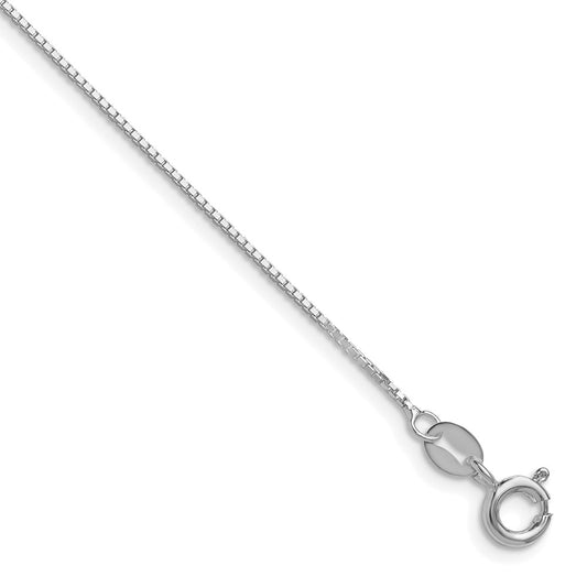 Sterling Silver Rhodium-plated .8mm 8 Sided Diamond-cut Box ChainQBR015R