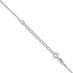 Sterling Silver 1mm 8 Sided Diamond-cut Box Chain w/2in ext.QBR019