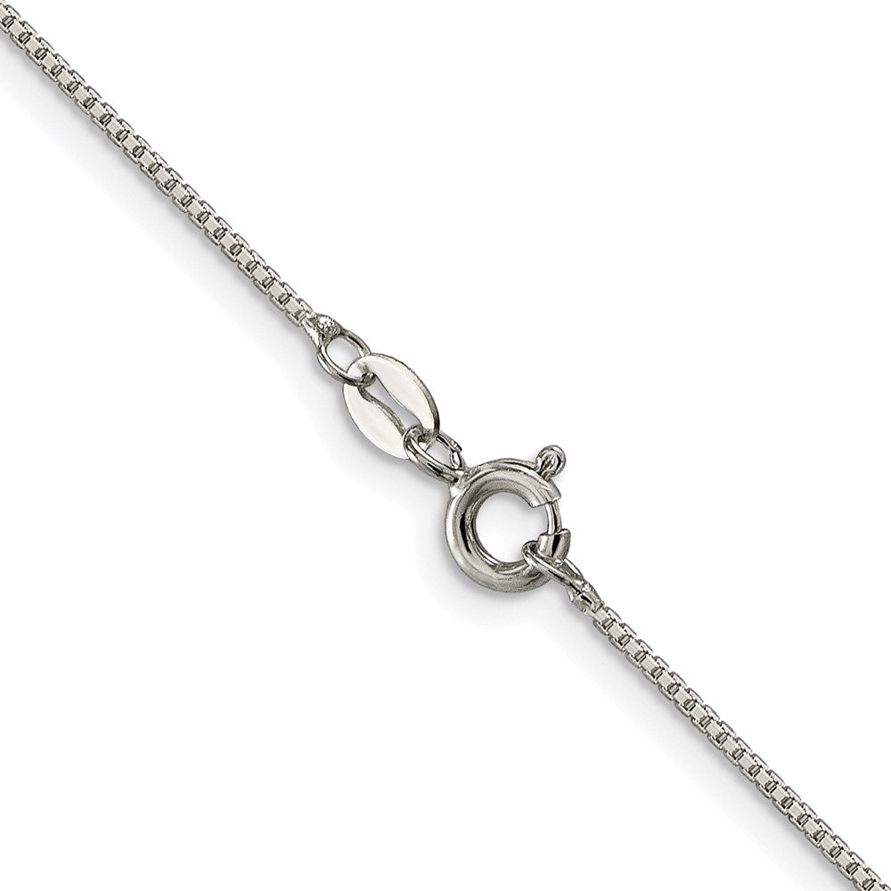 Sterling Silver Rhodium-plated 1mm 8 Sided Diamond-cut Box ChainQBR019R