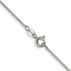 Sterling Silver Rhodium-plated 1mm 8 Sided Diamond-cut Box ChainQBR019R