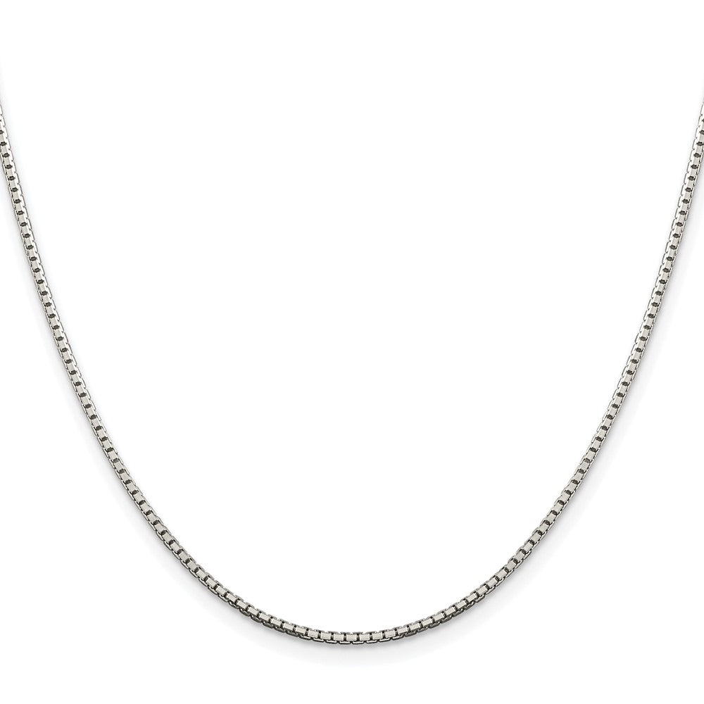 Sterling Silver Rhodium-plated 1.5mm 8 Sided Diamond-cut Box ChainQBR028R