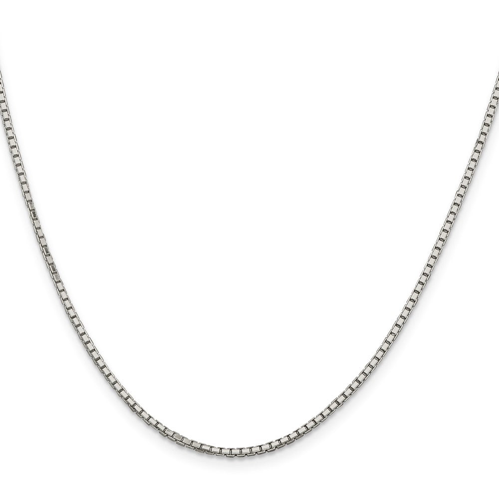 Sterling Silver Rhodium-plated 1.7mm 8 Sided D/C Mirror Box Chain w/2in ext QBR035RH