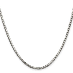 Sterling Silver Rhodium-plated 2.5mm 8 Sided Diamond-cut Box ChainQBR050R