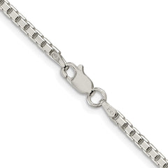 Sterling Silver Rhodium-plated 2.5mm 8 Sided Diamond-cut Box ChainQBR050R
