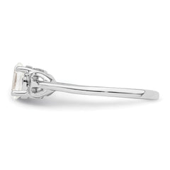 Sterling Silver Rhodium-plated White Topaz Ring
