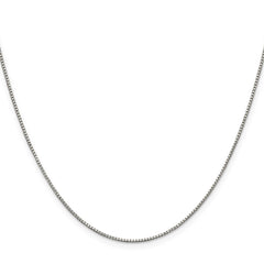 Sterling Silver Rhodium-plated .9mm Box Chain with a 4 inch extentionQBX019RH