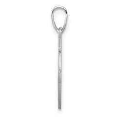 Small Sterling Silver Rhodium-plated Fancy Script Letter H Initial Pendant QC11257H