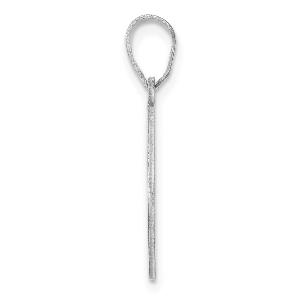 Small Sterling Silver Rhodium-plated Fancy Script Letter P Initial Pendant QC11257P