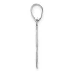 Small Sterling Silver Rhodium-plated Fancy Script Letter P Initial Pendant QC11257P