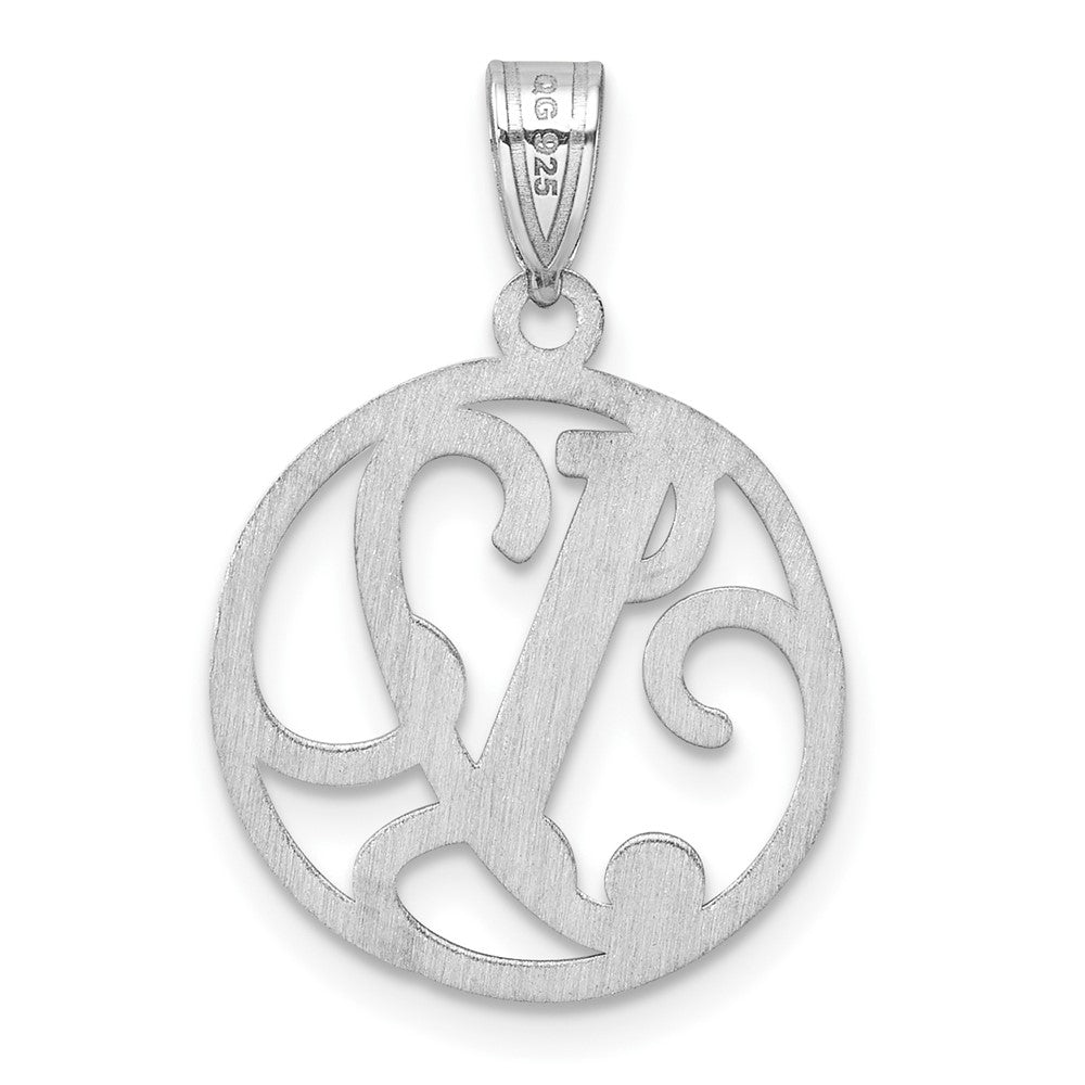 Small Sterling Silver Rhodium-plated Fancy Script Letter Y Initial Pendant QC11257Y