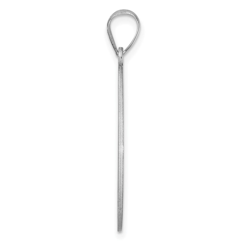 Large Sterling Silver Rhodium-plated Fancy Script Letter B Initial Pendant QC11258B