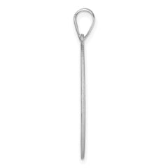 Large Sterling Silver Rhodium-plated Fancy Script Letter F Initial Pendant QC11258F