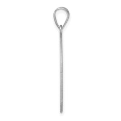 Large Sterling Silver Rhodium-plated Fancy Script Letter H Initial Pendant QC11258H