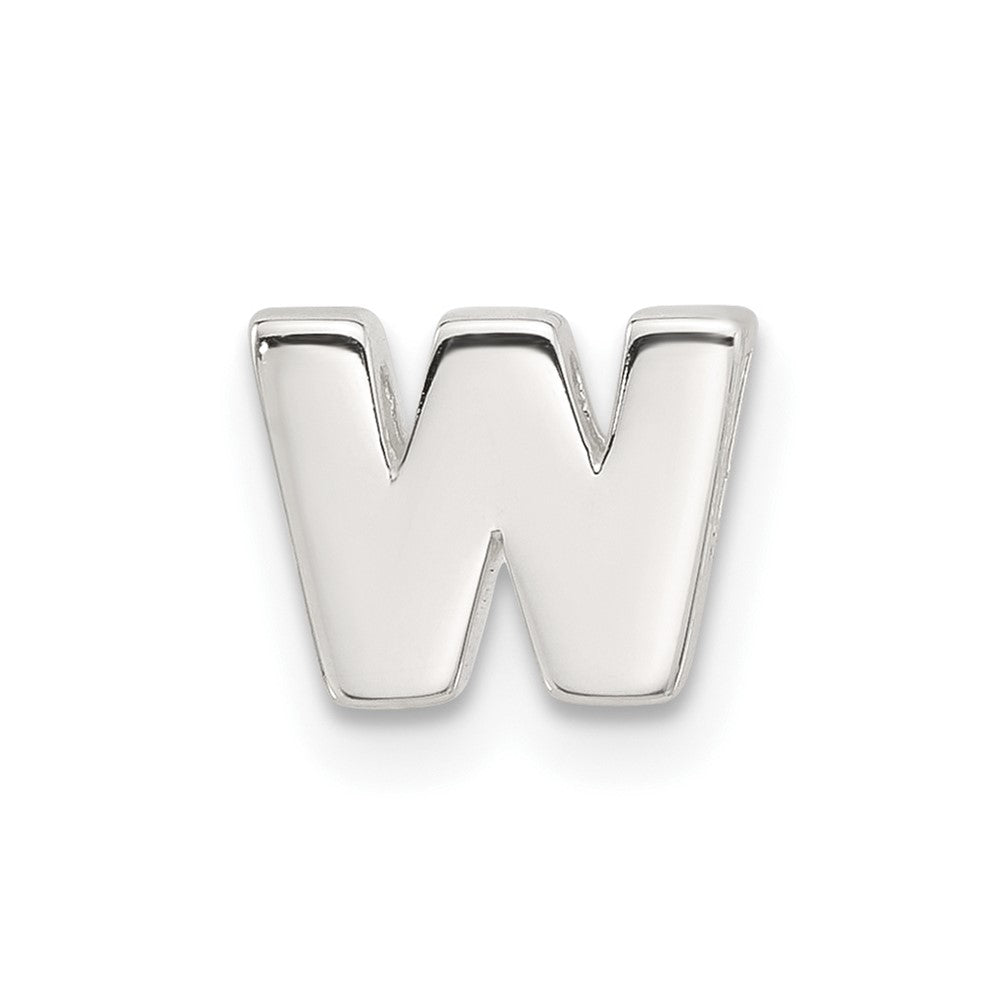 Sterling Silver E-coated Letter W Slide Charm QC11488W
