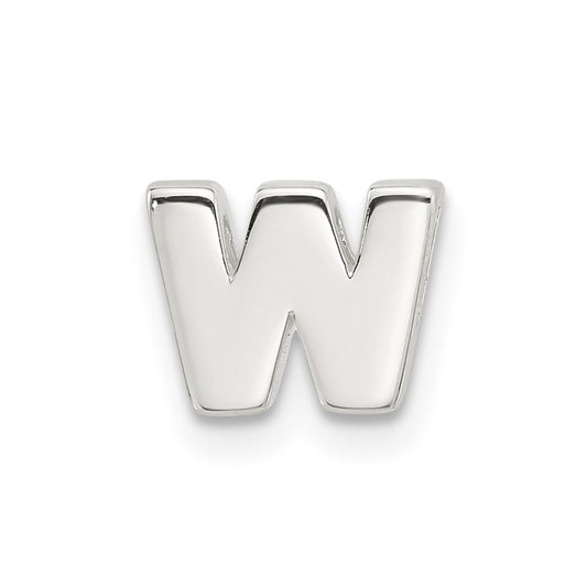 Sterling Silver E-coated Letter W Slide Charm QC11488W