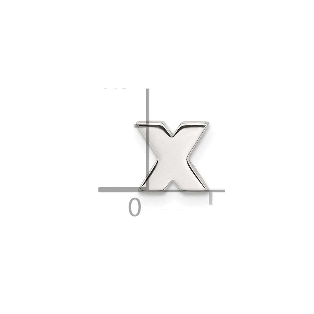 Sterling Silver E-coated Letter X Slide Charm QC11488X