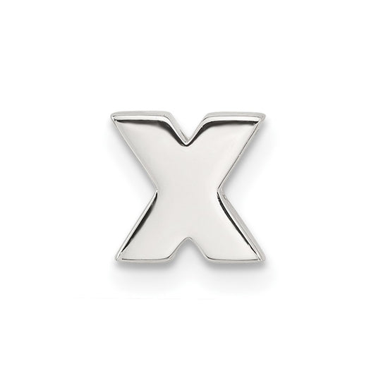 Sterling Silver E-coated Letter X Slide Charm QC11488X