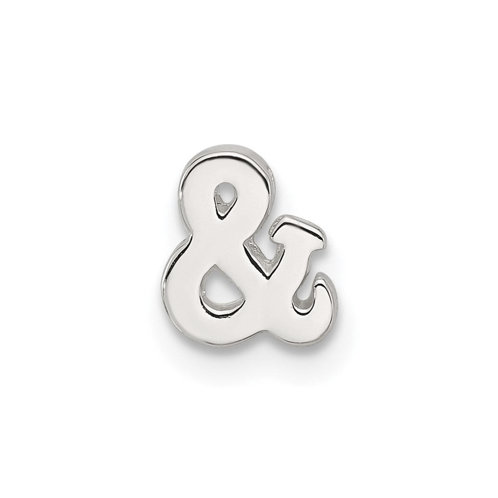 Sterling Silver E-coated Ampersand AND & Symbol Slide Charm QC11489