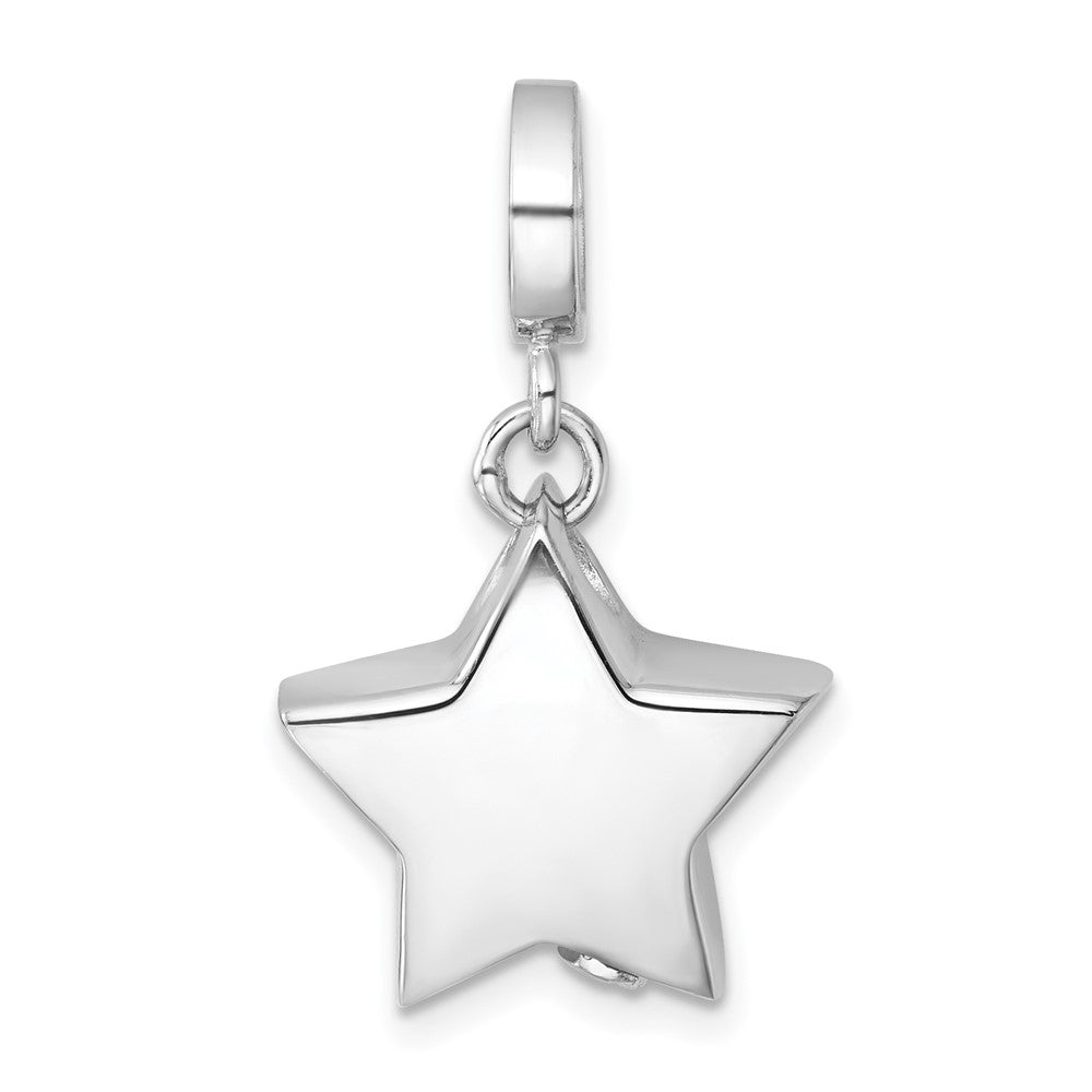 Sterling Silver Rhodium-plated Polished Star Ash Holder Bead/Pendant QC11503