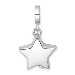 Sterling Silver Rhodium-plated Polished Star Ash Holder Bead/Pendant QC11503