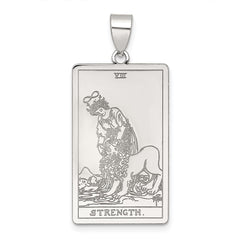 Sterling Silver Strength Tarot Card Pendant QC11518