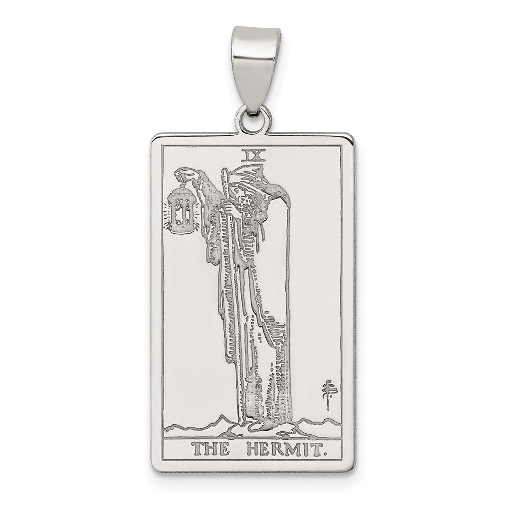 Sterling Silver The Hermit Tarot Card Pendant QC11519