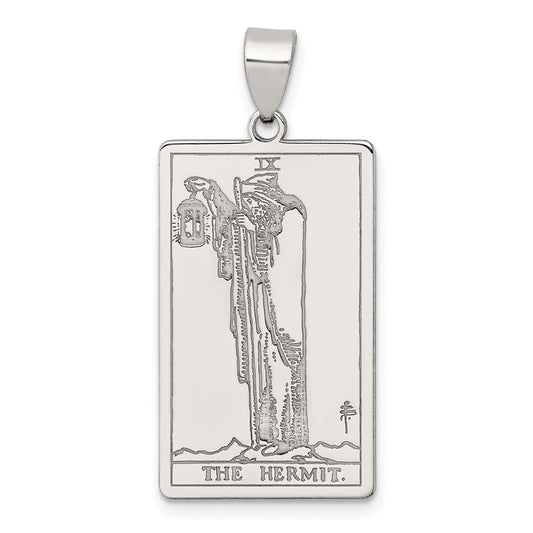 Sterling Silver The Hermit Tarot Card Pendant QC11519