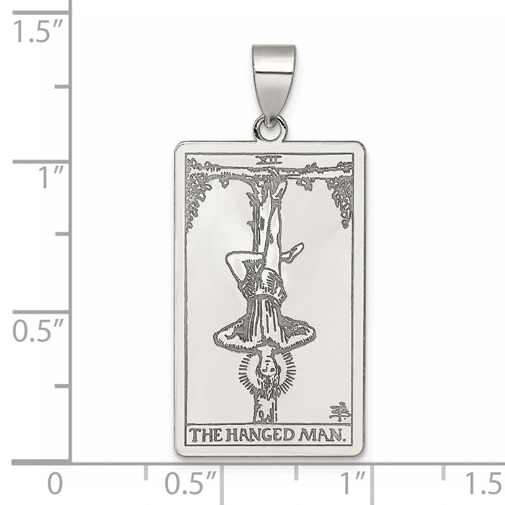 Sterling Silver The Hanged Man Tarot Card Pendant QC11522