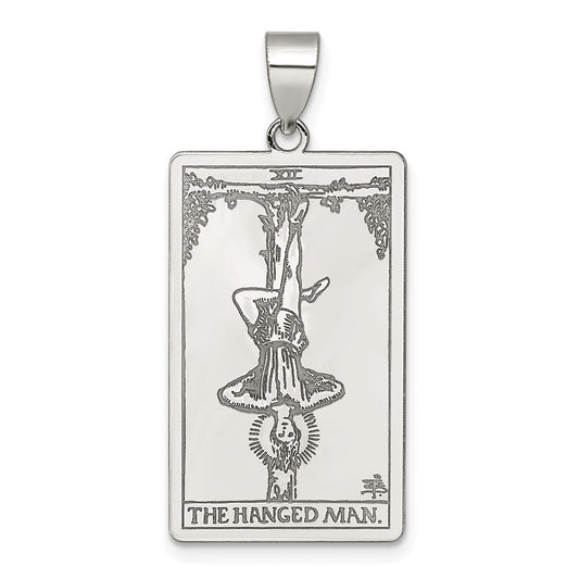 Sterling Silver The Hanged Man Tarot Card Pendant QC11522