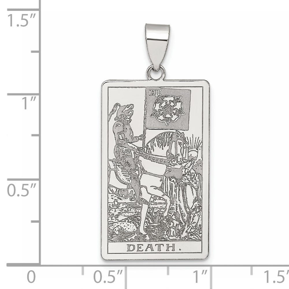 Sterling Silver Death Tarot Card Pendant QC11523