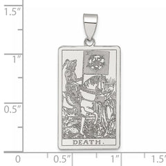 Sterling Silver Death Tarot Card Pendant QC11523