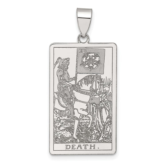 Sterling Silver Death Tarot Card Pendant QC11523